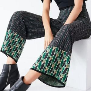 Urban Outfitters Black and Green Wide Leg Pants
